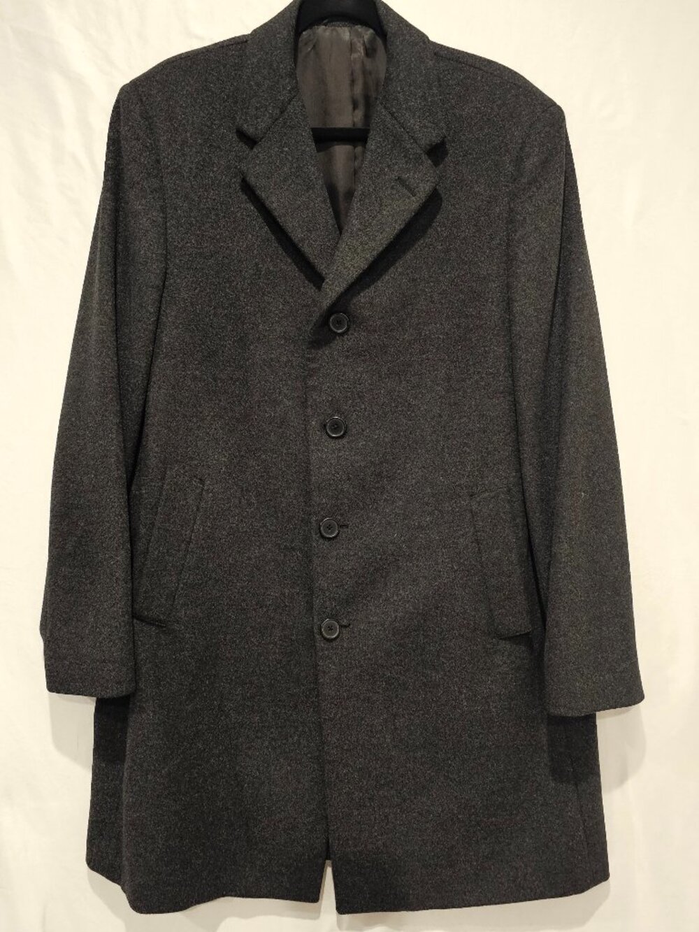 Cardinal of Canada Graham Overcoat Size 42R Charcoal Gray Wool Cashmere Blend